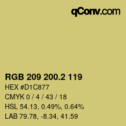 Color code: RGB 209 200.2 119 | qconv.com