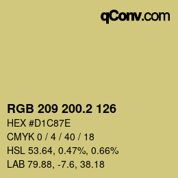 カラーコード: RGB 209 200.2 126 | qconv.com