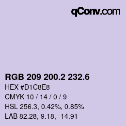 カラーコード: RGB 209 200.2 232.6 | qconv.com