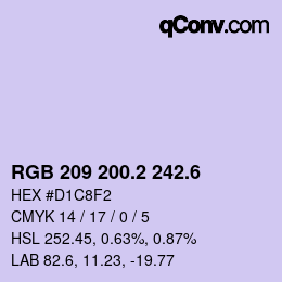 カラーコード: RGB 209 200.2 242.6 | qconv.com