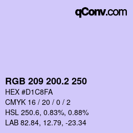 カラーコード: RGB 209 200.2 250 | qconv.com