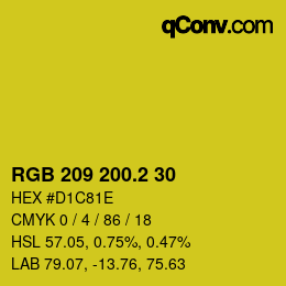 カラーコード: RGB 209 200.2 30 | qconv.com