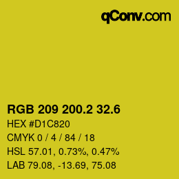 カラーコード: RGB 209 200.2 32.6 | qconv.com