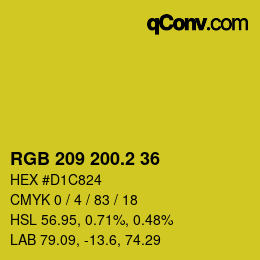 カラーコード: RGB 209 200.2 36 | qconv.com