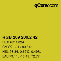カラーコード: RGB 209 200.2 42 | qconv.com