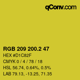カラーコード: RGB 209 200.2 47 | qconv.com