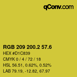 カラーコード: RGB 209 200.2 57.6 | qconv.com