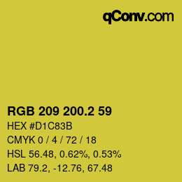 カラーコード: RGB 209 200.2 59 | qconv.com