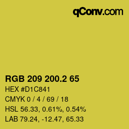 カラーコード: RGB 209 200.2 65 | qconv.com