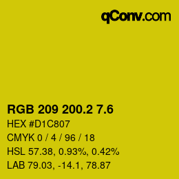 カラーコード: RGB 209 200.2 7.6 | qconv.com