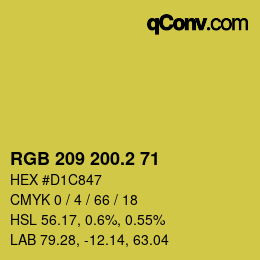 カラーコード: RGB 209 200.2 71 | qconv.com