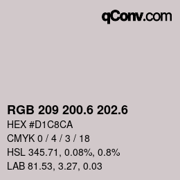 カラーコード: RGB 209 200.6 202.6 | qconv.com
