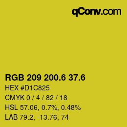 カラーコード: RGB 209 200.6 37.6 | qconv.com