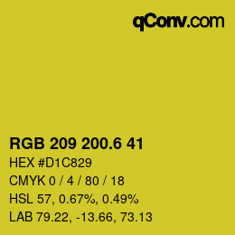 カラーコード: RGB 209 200.6 41 | qconv.com