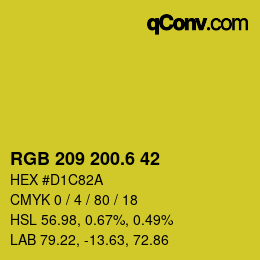 カラーコード: RGB 209 200.6 42 | qconv.com