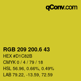 カラーコード: RGB 209 200.6 43 | qconv.com