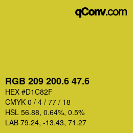 カラーコード: RGB 209 200.6 47.6 | qconv.com
