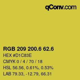 カラーコード: RGB 209 200.6 62.6 | qconv.com