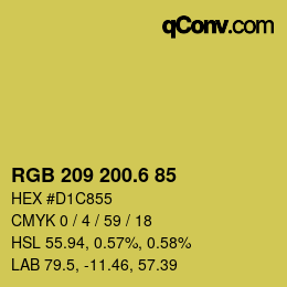 カラーコード: RGB 209 200.6 85 | qconv.com