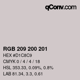 Farbcode: RGB 209 200 201 | qconv.com