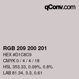 Color code: RGB 209 200 201 | qconv.com