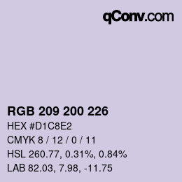 Color code: RGB 209 200 226 | qconv.com