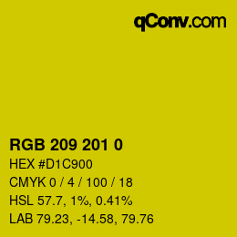 Farbcode: RGB 209 201 0 | qconv.com