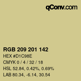 Color code: RGB 209 201 142 | qconv.com