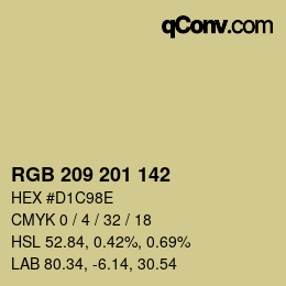 カラーコード: RGB 209 201 142 | qconv.com