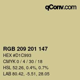Color code: RGB 209 201 147 | qconv.com