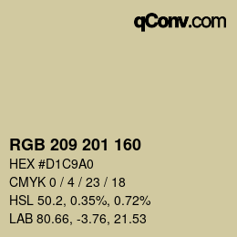 Color code: RGB 209 201 160 | qconv.com