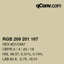 Color code: RGB 209 201 167 | qconv.com