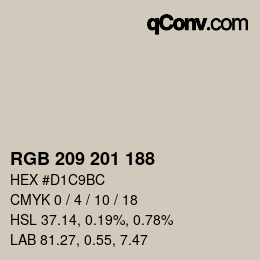 Color code: RGB 209 201 188 | qconv.com