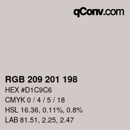 Color code: RGB 209 201 198 | qconv.com