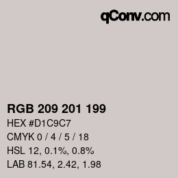 Color code: RGB 209 201 199 | qconv.com