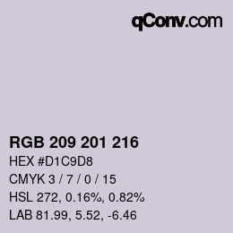 Color code: RGB 209 201 216 | qconv.com