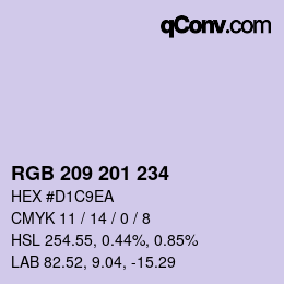 Farbcode: RGB 209 201 234 | qconv.com