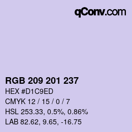 Color code: RGB 209 201 237 | qconv.com