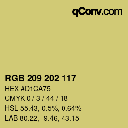 Color code: RGB 209 202 117 | qconv.com