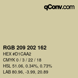カラーコード: RGB 209 202 162 | qconv.com