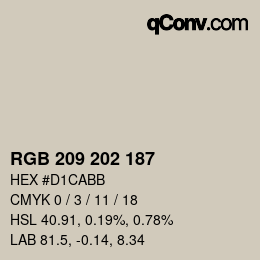 カラーコード: RGB 209 202 187 | qconv.com