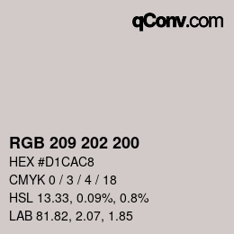 Code couleur: RGB 209 202 200 | qconv.com