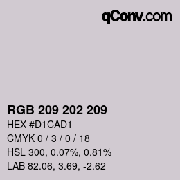 Farbcode: RGB 209 202 209 | qconv.com