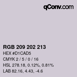 カラーコード: RGB 209 202 213 | qconv.com