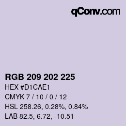 カラーコード: RGB 209 202 225 | qconv.com