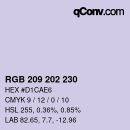 Color code: RGB 209 202 230 | qconv.com