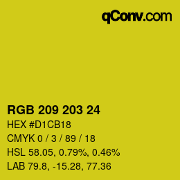 Color code: RGB 209 203 24 | qconv.com