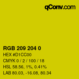 Color code: RGB 209 204 0 | qconv.com