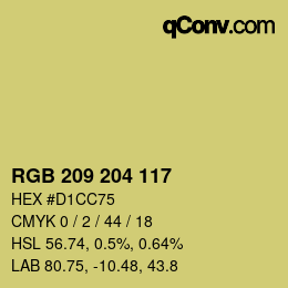 Color code: RGB 209 204 117 | qconv.com