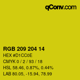 Color code: RGB 209 204 14 | qconv.com